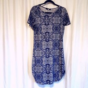 Patterned blue naval  dress